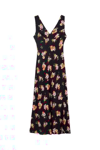 Robe longue fleurie - Noir