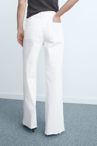 Jean style jupe-culotte Catherin taille haute - Blanc