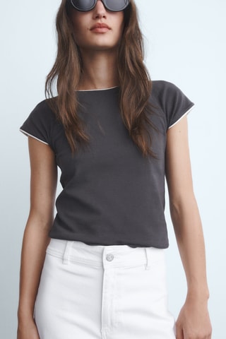 Jean style jupe-culotte Catherin taille haute - Blanc