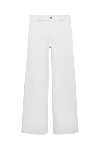 Jean style jupe-culotte Catherin taille haute - Blanc