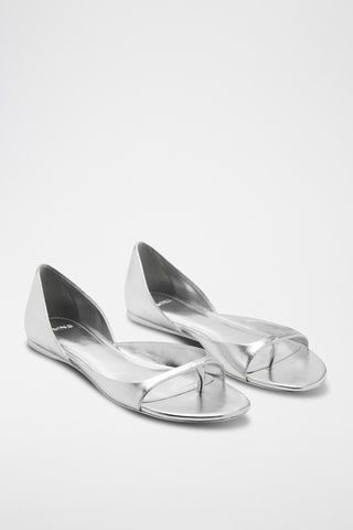 Sandales cuir métallisées - Argenté