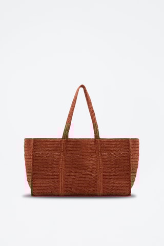 Sac cabas anse double fibres naturelles - Orange