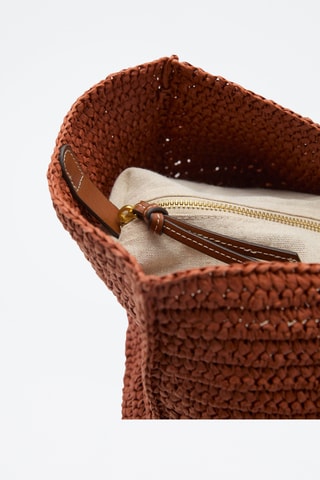 Sac cabas anse double fibres naturelles - Orange