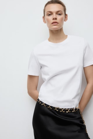 T-shirt coton manches courtes - Blanc