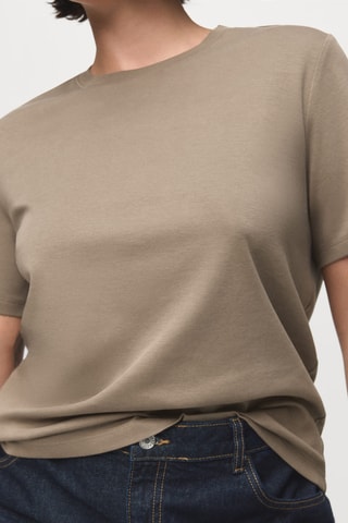 T-shirt coton manches courtes - Marron