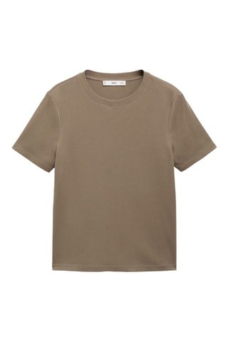 T-shirt coton manches courtes - Marron