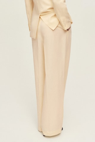 Pantalon de costume droit lin mélangé - Vanille