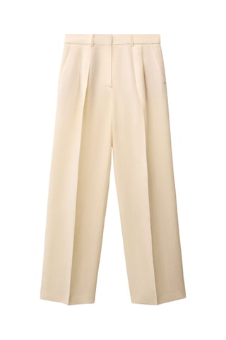 Pantalon de costume droit lin mélangé - Vanille