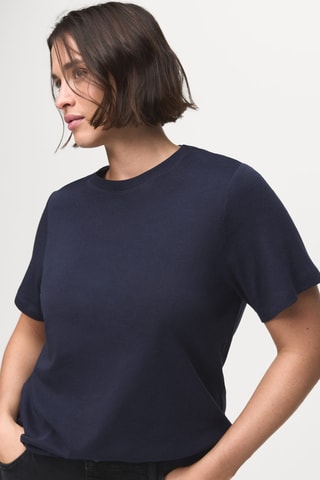 T-shirt coton manches courtes - Bleu marine