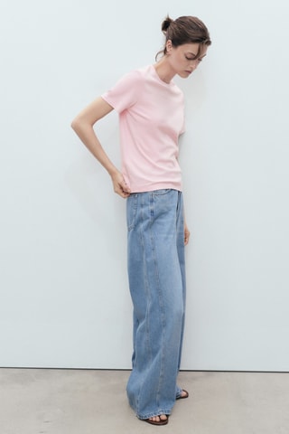 T-shirt coton manches courtes - Rose clair