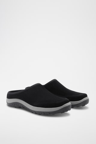 Sabots cuir semelle track - Noir