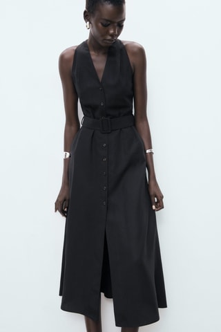 Robe Lyocell ceinture - Noir