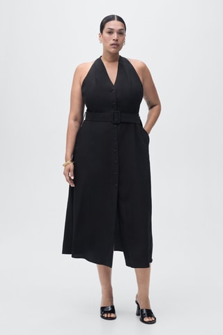 Robe Lyocell ceinture - Noir