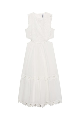 Robe brodée ouvertures latérales - Blanc