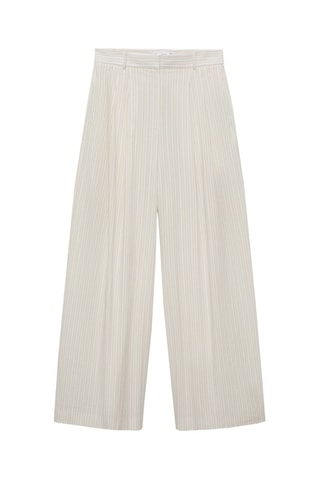 Wijde broek met streepmotief - Lichtgrijs