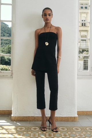 Top bustier maille - Noir