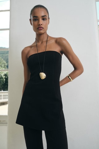 Top bustier maille - Noir