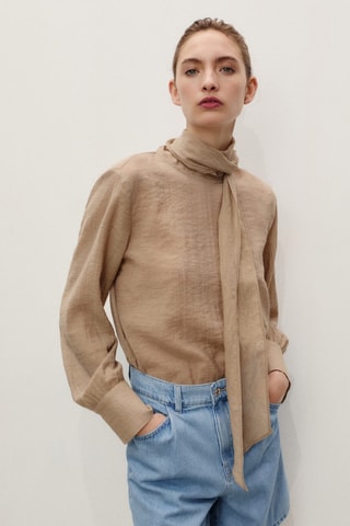 Bermuda en jean taille haute à pinces - Bleu