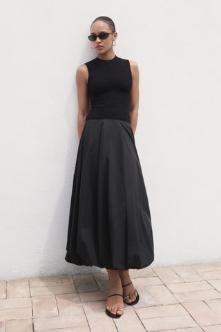 Getextureerde Top Crêpe - Zwart