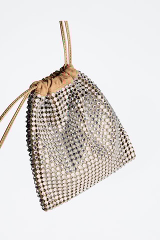 Sac à main décoration de strass - Marron