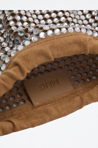 Sac à main décoration de strass - Marron