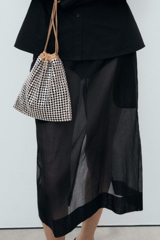 Sac à main décoration de strass - Marron