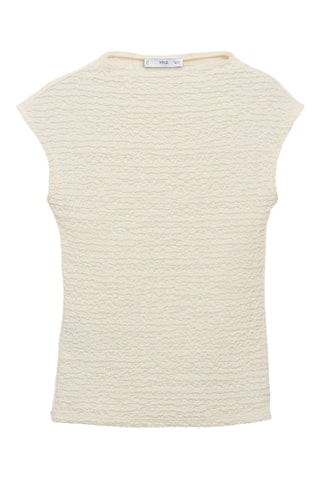 Top coton texturé - Blanc cassé