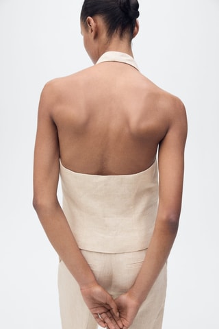 Gilet costume lin - Gris clair