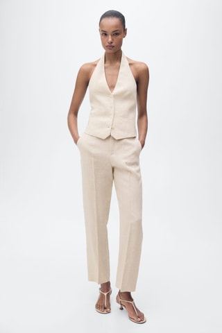 Gilet costume lin - Gris clair