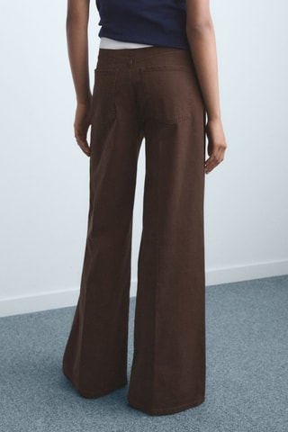 Jean large taille haute - Chocolat