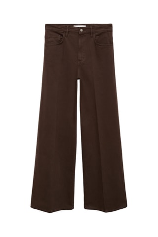 Jean large taille haute - Chocolat