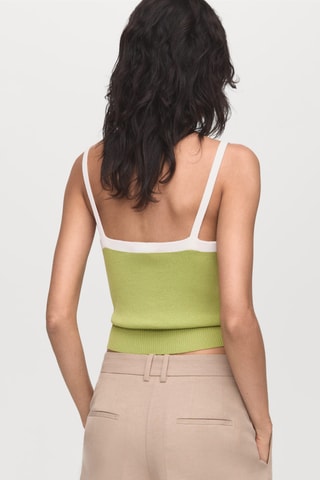 Top maille dos croisé - Vert pastel