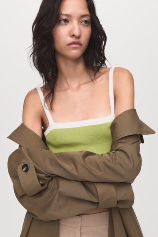 Top maille dos croisé - Vert pastel