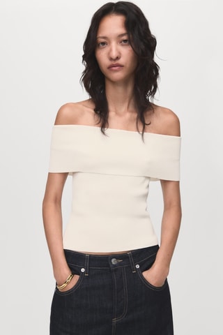 Top bustier maille - Blanc cassé