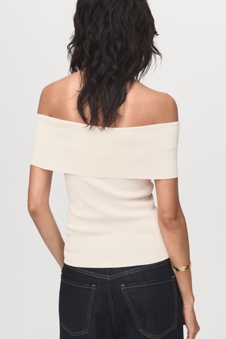 Top bustier maille - Blanc cassé