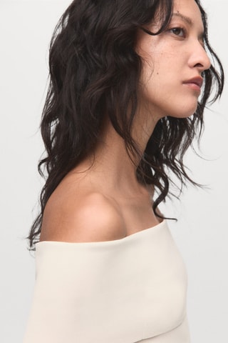 Top bustier maille - Blanc cassé