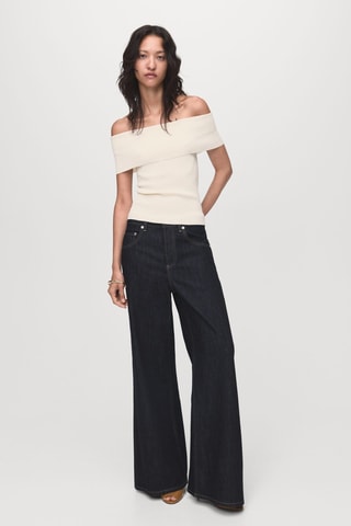 Top bustier maille - Blanc cassé