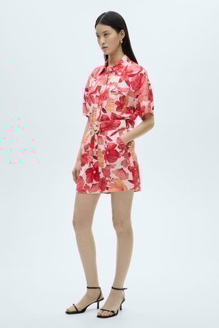 Combi-pantalon en imprimé fleuri - Rouge