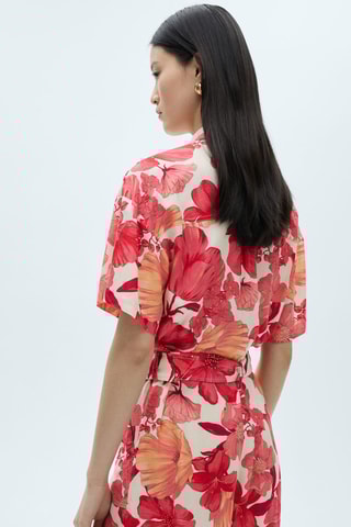 Combi-pantalon en imprimé fleuri - Rouge