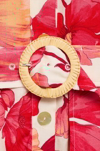 Combi-pantalon en imprimé fleuri - Rouge