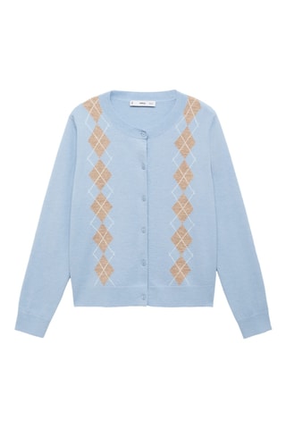 Cardigan maille losanges - Bleu clair