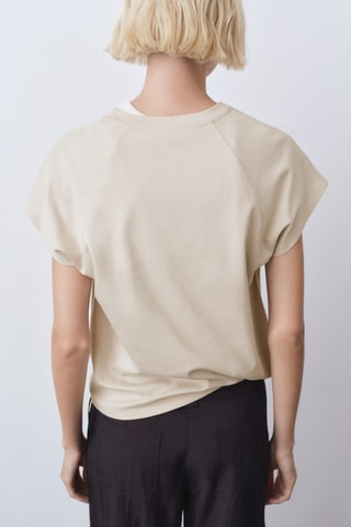 T-shirt coton col rond - Beige