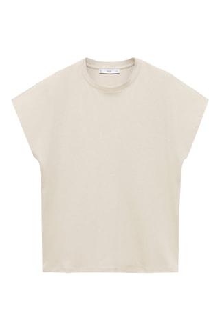 T-shirt coton col rond - Beige