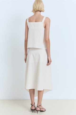 Top bretelles à rayures - Ecru