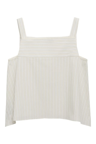 Top bretelles à rayures - Ecru