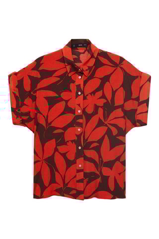 Chemise imprimée manches courtes - Rouge