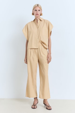 Chemise oversize manches courtes - Marron