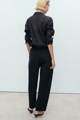 Pantalon coton taille élastique - Noir