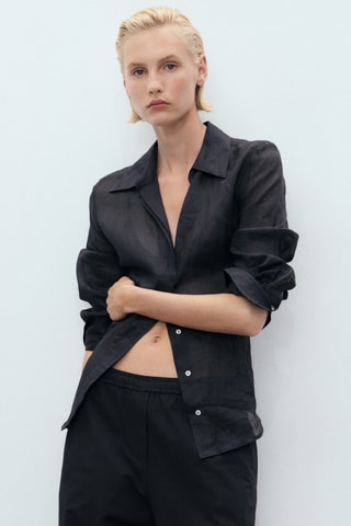 Pantalon coton taille élastique - Noir