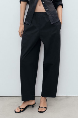 Pantalon coton taille élastique - Noir
